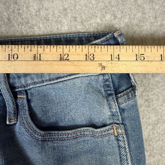 Hollister Womens Size 9 High Rise Mom Denim Jeans Blue Stretch Distressed - Picture 7 of 7